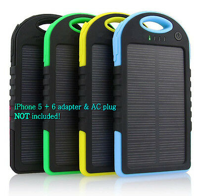 5000 Mah Dual-usb Waterproof Solar Power Bank Battery Charger For Cell Phone