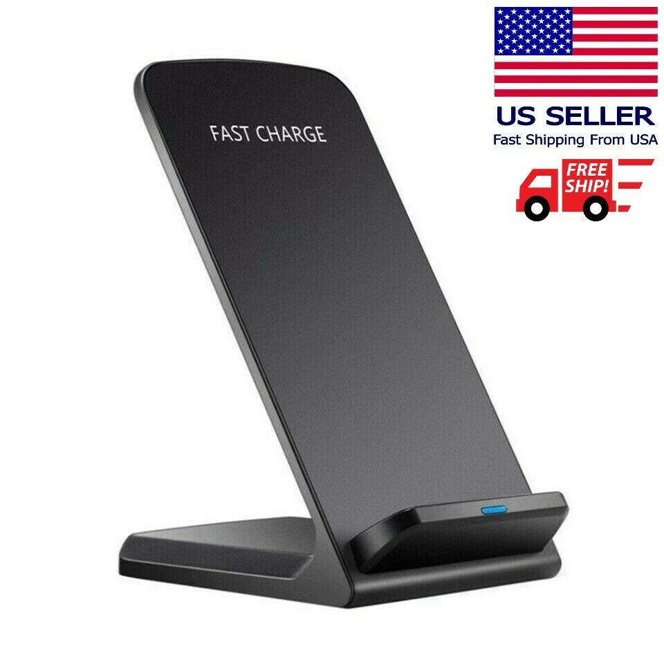 Qi Wireless Fast Charger Charging Pad Stand Dock Samsung Galaxy S9+ Iphone Xs 8